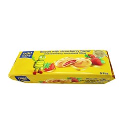 بیسکویت با طعم توت فرنگی و مغزی مارمالاد ویتانا لاکی 125 گرمی