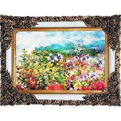 تابلو فرش چاپی طرح گل کد 12030 سایز 100×70 سانتی متری