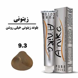 رنگ مو بلوند زیتونی خیلی خیلی روشن آنیکا شماره 9.3 حجم 100 میلی لیتری