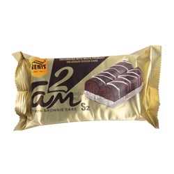 کیک دوقلو روغنی براونی با روکش سفید توتام بنیس 65 گرمی