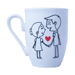 لیوان سرامیکی طرح دختر و پسر