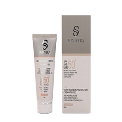 کرم ضد آفتاب بژ تیره  spf50 سانیورا 50 میلی لیتری