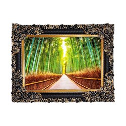 تابلو فرش طرح جاده ای جنگلی کد 10216 سایز 50*35 سانتی متری