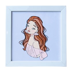 تابلو ویترای طرح دختر سایز 23×23 سانتی متری