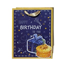 ساک دستی گلاسه طرح Happy Birthday سایز 26×33 سانتی متری