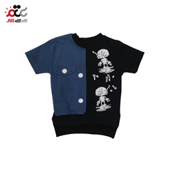 ست تیشرت و شلوار بچگانه جین دو رنگ سایز 35