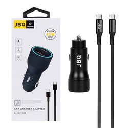 شارژر فندکی فست و PD دو پورت JBQ مدل CC-P8 45W همراه با کابل Type-C To Type-C - مشکی (گارانتی یکساله رصاصی)