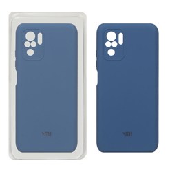 قاب سیلیکونی پاک کنی محافظ لنزدار اورجینال Xiaomi Redmi Note 10 4G / Redmi Note 10S / Poco M5S - آبی تیره (پک اصلی)