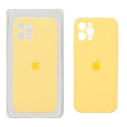 قاب سیلیکونی پاک کنی محافظ لنزدار اورجینال Apple iPhone 12 Pro - زرد (پک اصلی)