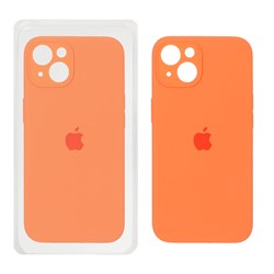 قاب سیلیکونی پاک کنی محافظ لنزدار اورجینال Apple iPhone 13 / iPhone 14 - نارنجی کد 1 (پک اصلی)