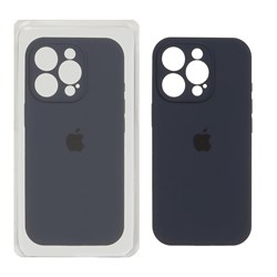 قاب سیلیکونی پاک کنی محافظ لنزدار اورجینال Apple iPhone 16 Pro - سرمه ای تیره (پک اصلی)