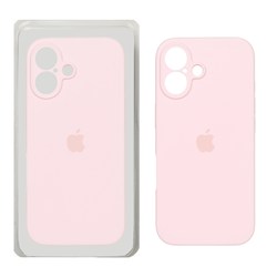 قاب سیلیکونی پاک کنی محافظ لنزدار اورجینال Apple iPhone 16 - صورتی روشن (پک اصلی)