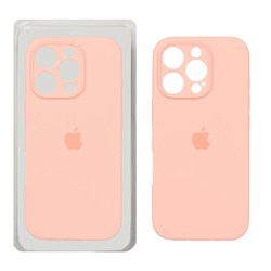 قاب سیلیکونی پاک کنی محافظ لنزدار اورجینال Apple iPhone 16 Pro - گلبهی (پک اصلی)