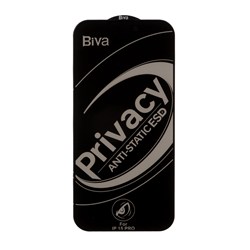 محافظ صفحه نمایش شیشه ای Full Cover Privacy Biva مدل Apple iPhone 16 - مشکی