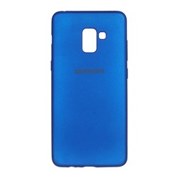 قاب ژله ای لوگو دار Samsung Galaxy A8 Plus / A730 - آبی کاربنی