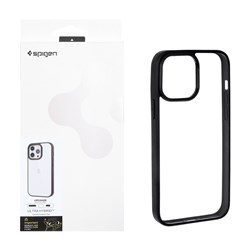 قاب اورجینال Spigen با توری اسپیکر فلزی Apple iPhone 16 Pro Max - شفاف مشکی (پک دار)