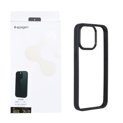قاب اورجینال Spigen با توری اسپیکر فلزی Apple iPhone 15 Pro Max - شفاف مشکی (پک دار)