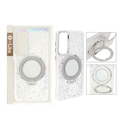 قاب i Like رزینی مگنتی استندشو Samsung Galaxy S25 Edge - نقره ای (پک دار)