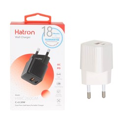 شارژر دیواری فست و PD دو پورت Hatron مدل HWC260GM 20W - سفید