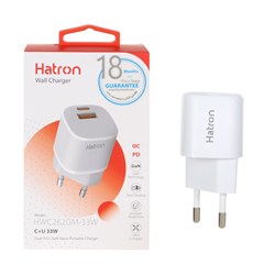 شارژر دیواری فست و PD دو پورت Hatron مدل HWC262GM 33W - سفید
