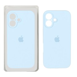 قاب سیلیکونی پاک کنی محافظ لنزدار اورجینال Apple iPhone 16 - آبی روشن (پک دار) - NTC