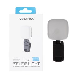 چراغ سلفی شارژی با گیره اتصال به موبایل و تبلت VIPLATINA مدل VL12 - مشکی (گارانتی 18 ماه تعویض نیکان همراه)