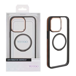 قاب اورجینال Yotoo شفاف MagSafe لنز فلزی Apple iPhone 15 Pro Max - مشکی (پک دار) - NTC