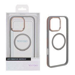 قاب اورجینال Yotoo شفاف MagSafe لنز فلزی Apple iPhone 16 Pro Max - خاکستری (پک دار) - NTC