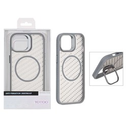 قاب اورجینال Yotoo مات MagSafe استندشو Apple iPhone 15 / iPhone 14 / iPhone 13 - خاکستری (پک دار) - NTC