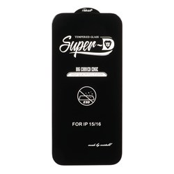محافظ صفحه نمایش شیشه ای Apple iPhone 16 - Full Cover Super D Mietubl - ESD - مشکی (بدون پک) - NTC ORG