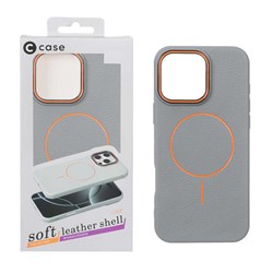 قاب اورجینال C Case طرح چرم MagSafe مدل Apple iPhone 16 Pro Max - خاکستری (پک دار)