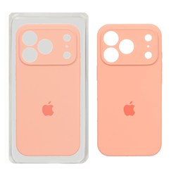 قاب سیلیکونی پاک کنی محافظ لنزدار اورجینال Apple iPhone 17 Pro - نارنجی روشن (پک اصلی)