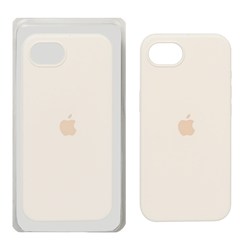 قاب سیلیکونی پاک کنی اورجینال Apple iPhone 16e - شیری (پک اصلی)
