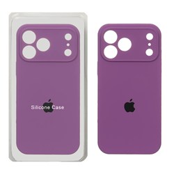 قاب سیلیکونی پاک کنی محافظ لنزدار اورجینال Apple iPhone 17 Pro Max - ارغوانی (پک اصلی)
