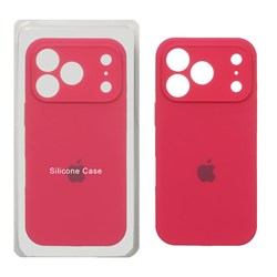 قاب سیلیکونی پاک کنی محافظ لنزدار اورجینال Apple iPhone 17 Pro - آلبالویی (پک اصلی)