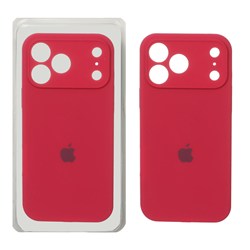 قاب سیلیکونی پاک کنی محافظ لنزدار اورجینال Apple iPhone 17 Pro Max - آلبالویی (پک اصلی)