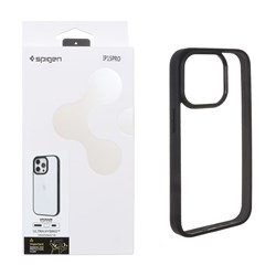 قاب اورجینال Spigen با توری اسپیکر فلزی Apple iPhone 15 Pro - مشکی شفاف (پک دار)
