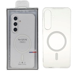 قاب اورجینال کریستالی MagSafe شفاف Premium مدل Samsung Galaxy S25 FE (پک دار)