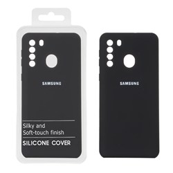 قاب سیلیکونی پاک کنی اورجینال درجه یک Samsung Galaxy A21 - مشکی (پک دار)