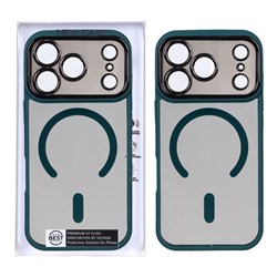 قاب شفاف دودی MagSafe دور رنگی محافظ لنزدار Apple iPhone 17 Pro - سبز (پک دار)