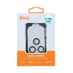 محافظ لنز اورجینال Full Cover شیشه ای Biva مدل Apple iPhone 17 Pro - نقره ای (پک دار)