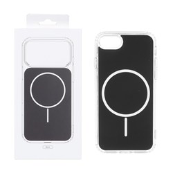قاب پشت رنگی دور ژله ای با قابلیت شارژ MagSafe مدل Apple iPhone 7 / iPhone 8 / iPhone SE (2020) - مشکی (پک دار)