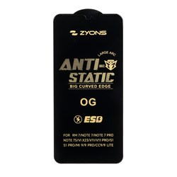 محافظ صفحه نمایش شیشه ای Full Cover ESD Anti Static - Zyons OG مدل Xiaomi Redmi Note 8 / Redmi 8 / Redmi 8a