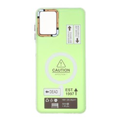قاب Caution دور مات طرح مگ سیف Samsung Galaxy A07 - سبز