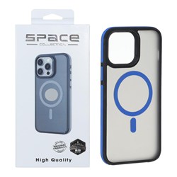 قاب Space مات Magsafe دور هاشور Apple iPhone 13 Pro Max - آبی (پک دار)