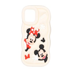 قاب سیلیکونی کنگره ای Mickey Minnie برجسته فانتزی Apple iPhone 12 Pro / iPhone 12 - کرم
