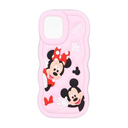 قاب سیلیکونی کنگره ای Mickey Minnie برجسته فانتزی Apple iPhone 12 Pro / iPhone 12 - صورتی روشن