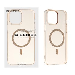 قاب اورجینال Magic Mask شفاف MagSafe اکلیلی Apple iPhone 13 Pro Max - صحرایی (پک دار) - MPS