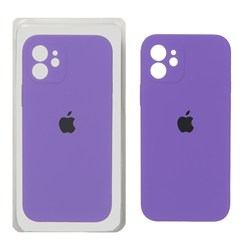قاب سیلیکونی پاک کنی محافظ لنزدار اورجینال Apple iPhone 12 - بنفش (پک اصلی)