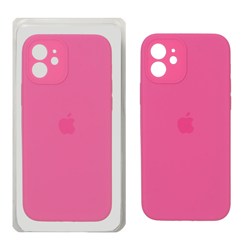 قاب سیلیکونی پاک کنی محافظ لنزدار اورجینال Apple iPhone 12 - سرخابی (پک اصلی)